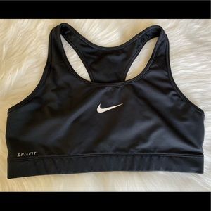 Black Nike Dri-FIT swoosh sports bra, size L